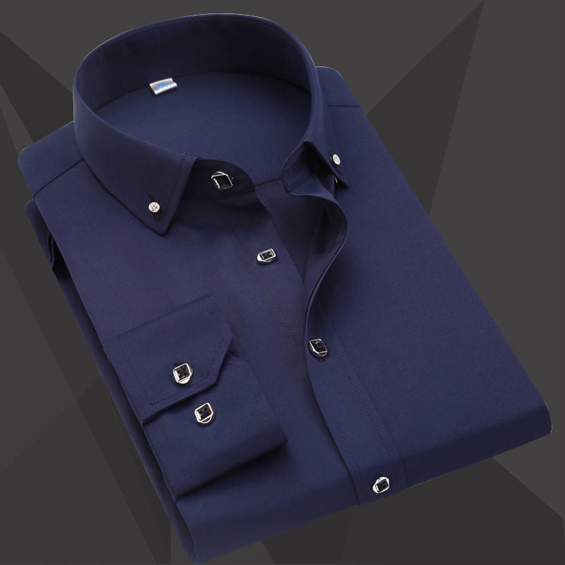 Royal Strass - Chemise à Manches Longues avec Bouton Strass