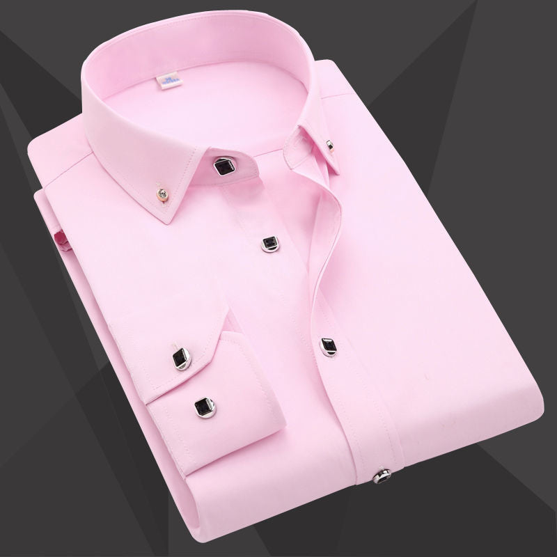 Royal Strass - Chemise à Manches Longues avec Bouton Strass