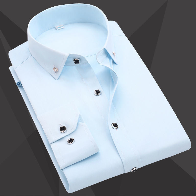 Royal Strass - Chemise à Manches Longues avec Bouton Strass