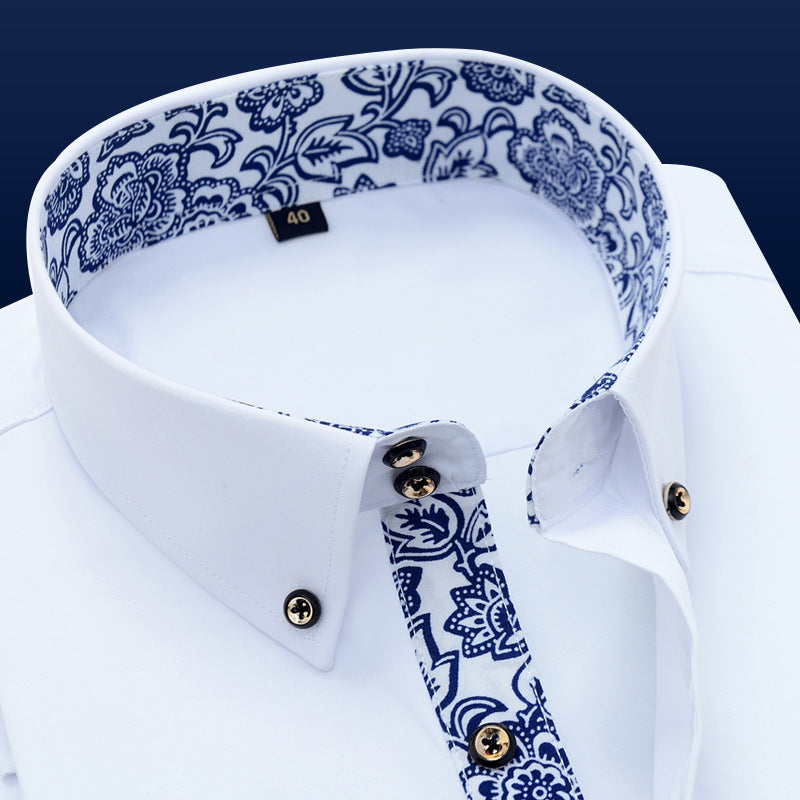Blue Prestige - Chemise Slim Porcelaine pour Homme
