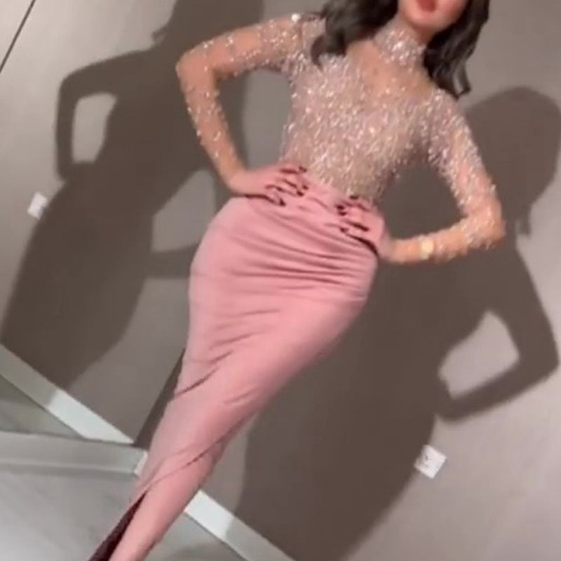 Robe de soirée à manches longues et jupe longue(CJ)