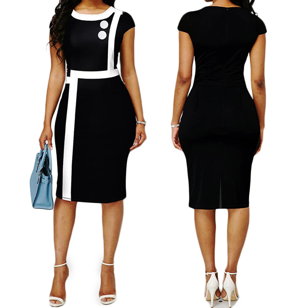 EleganceForm - Robe Mi-Longue pour Femme