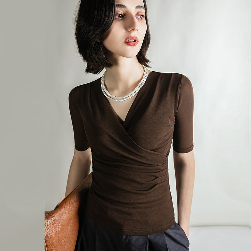 WesternChic- Haut en Maille à Manches Moyennes pour Femmes