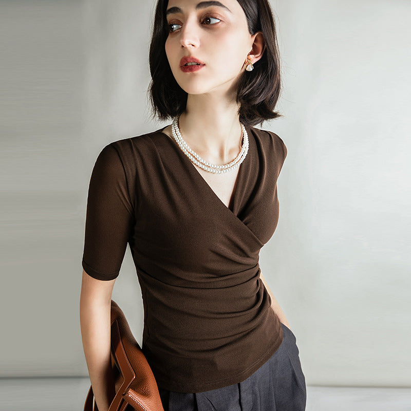 WesternChic- Haut en Maille à Manches Moyennes pour Femmes