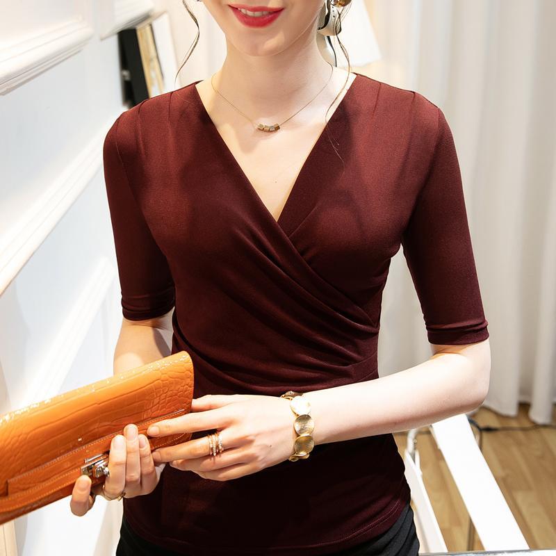 WesternChic- Haut en Maille à Manches Moyennes pour Femmes