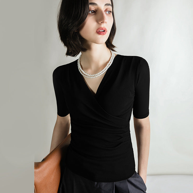 WesternChic- Haut en Maille à Manches Moyennes pour Femmes