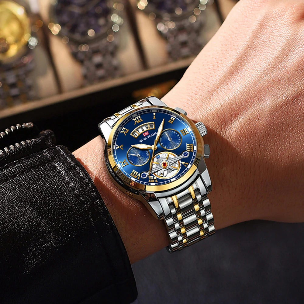 AquaSteel - Montre de Luxe en Acier Inoxydable pour Homme