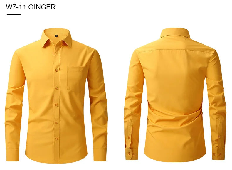 FlexFit - Chemise Slim Fit Manches Longues pour Hommes