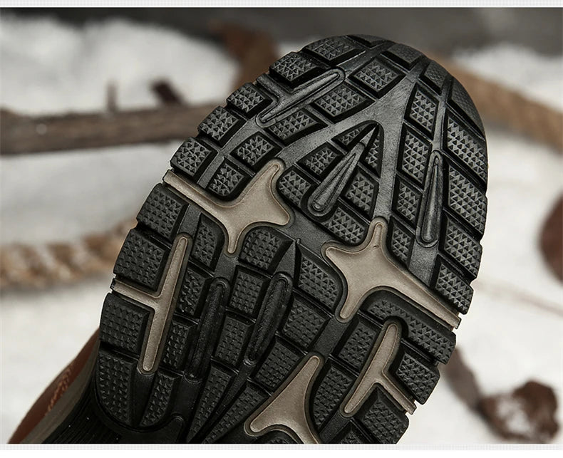 NordicShield - Bottes de Neige en Cuir et Peluche pour Hommes