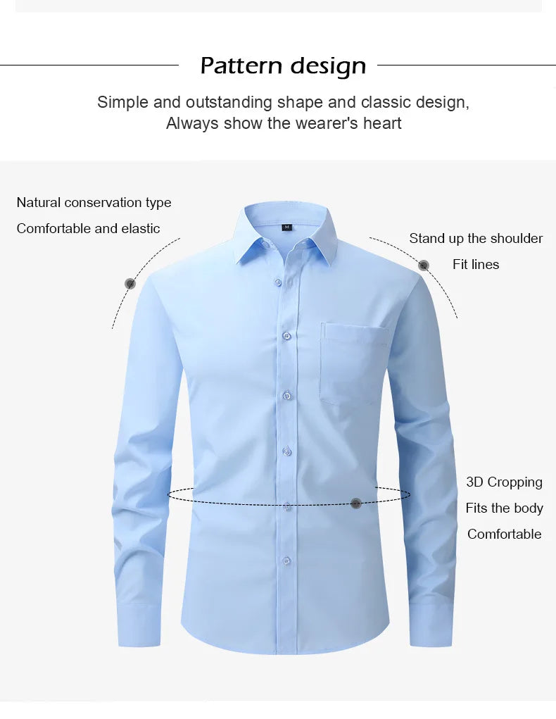 FlexFit - Chemise Slim Fit Manches Longues pour Hommes
