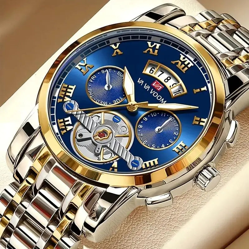 AquaSteel - Montre de Luxe en Acier Inoxydable pour Homme