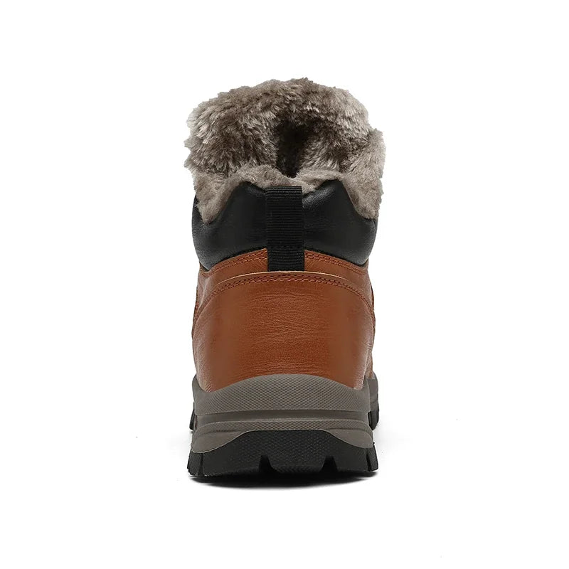 NordicShield - Bottes de Neige en Cuir et Peluche pour Hommes