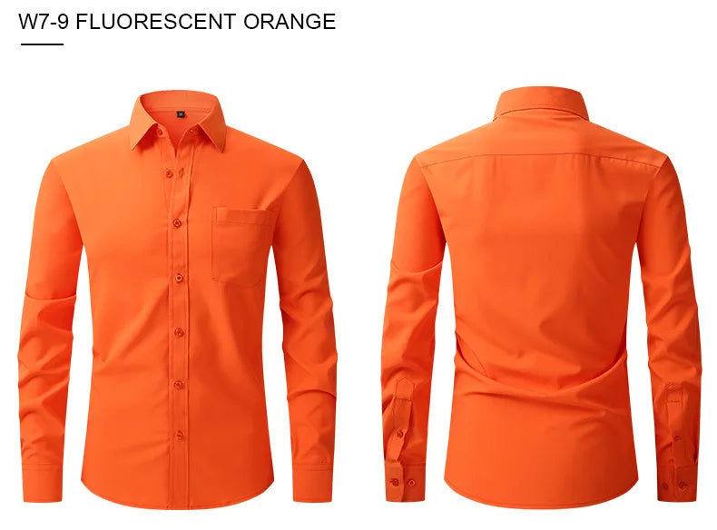 FlexFit - Chemise Slim Fit Manches Longues pour Hommes