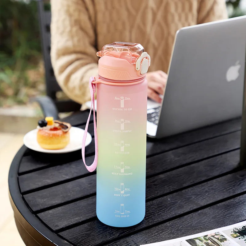 HydroStyle - Bouteille Personnalisable avec Paille de Grande Capacité (1L)