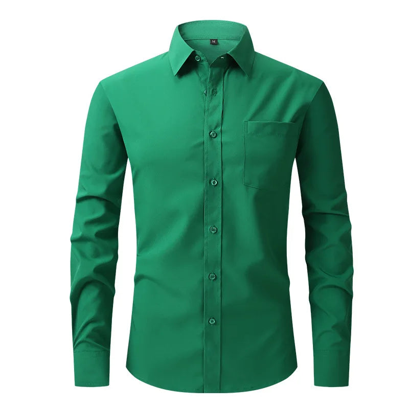 FlexFit - Chemise Slim Fit Manches Longues pour Hommes
