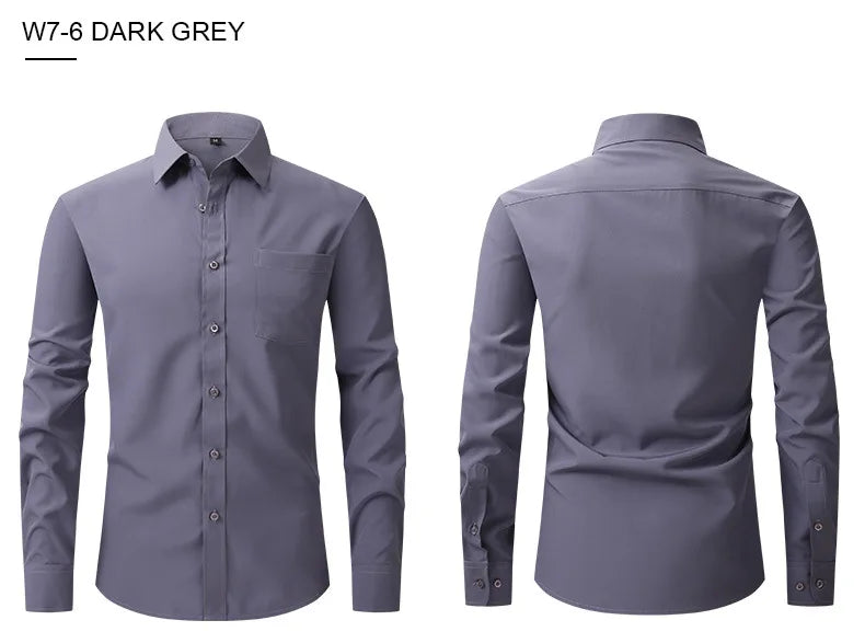 FlexFit - Chemise Slim Fit Manches Longues pour Hommes