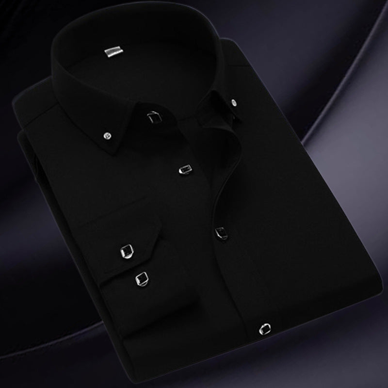 Royal Strass - Chemise à Manches Longues avec Bouton Strass