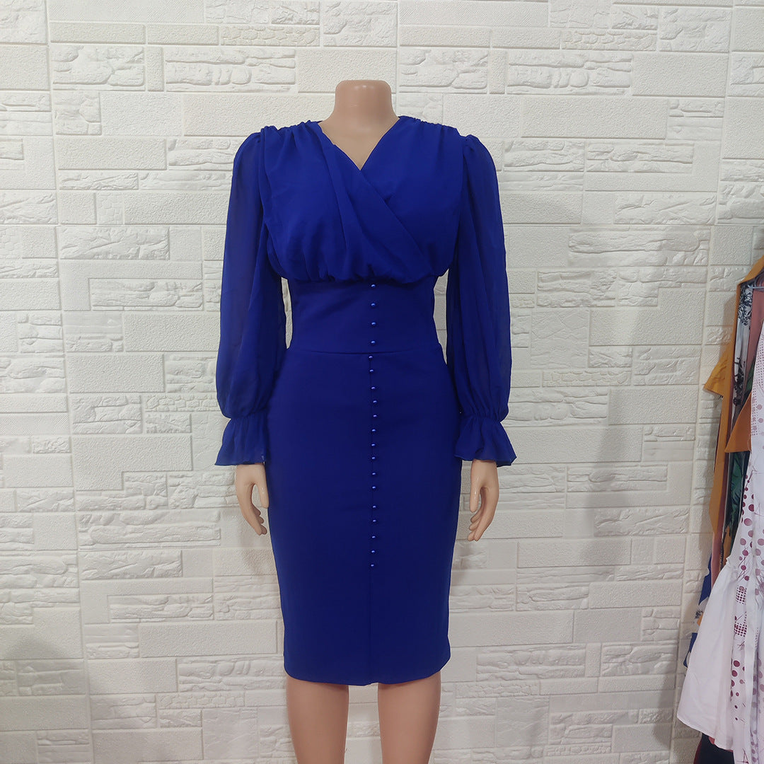 New Women's Mid-length Package Hip Dress