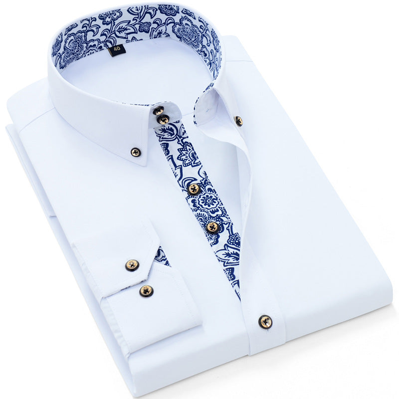 Blue Prestige - Chemise Slim Porcelaine pour Homme