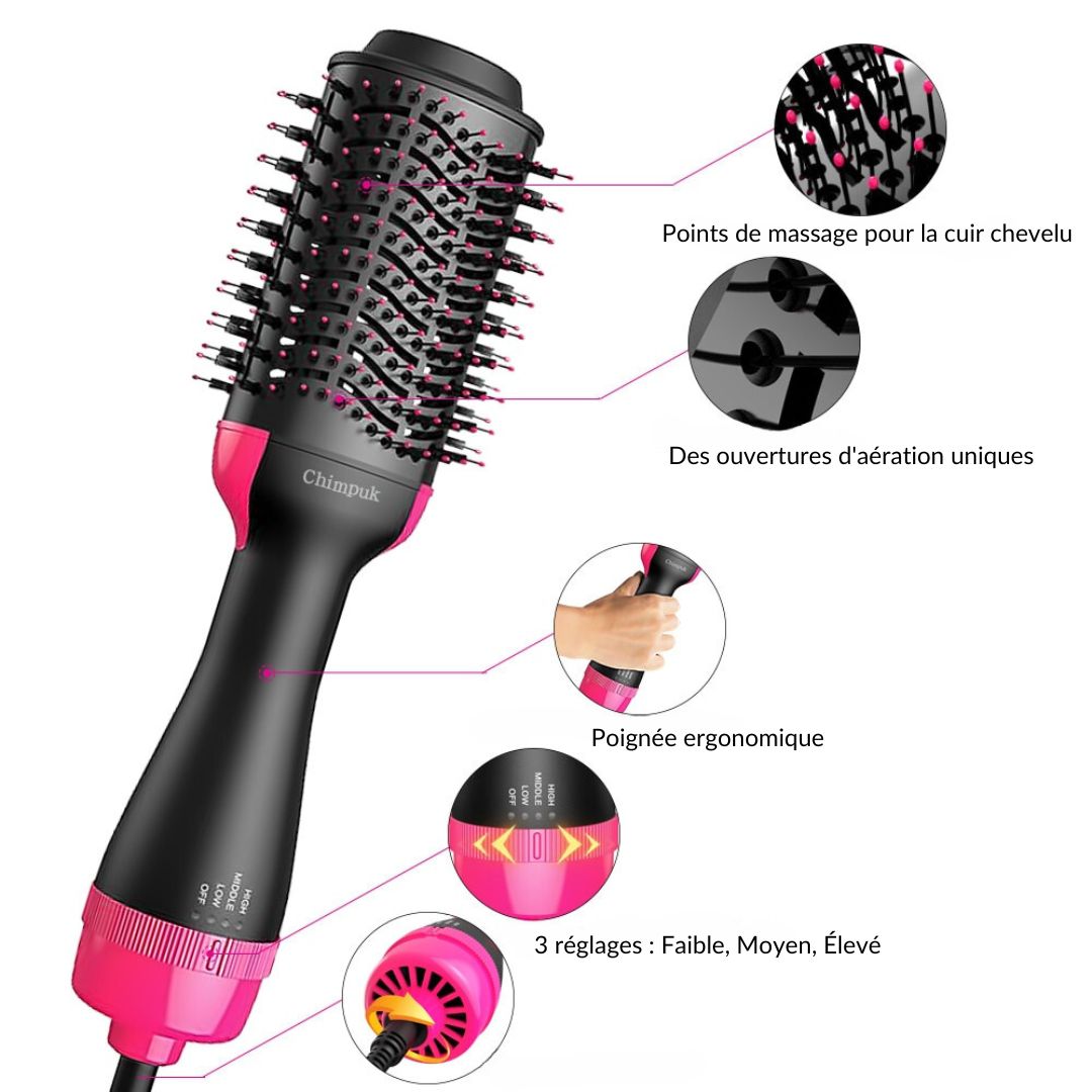 AirGlam ™ - Sèche cheveux Brosse (CJ) - HARMONIA STYLE