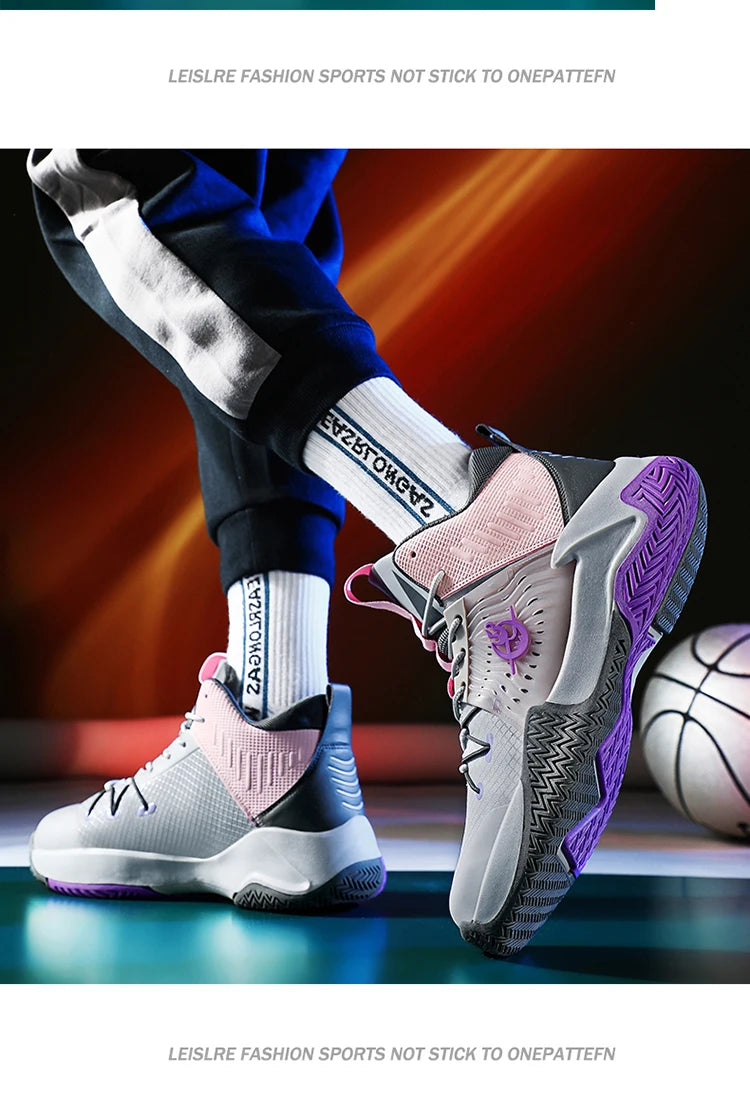 Original Men Womens Mid-Top Basketball Sneakers Cushioning Sports Shoes Shock Absorbing Anti-Slip Basket Shoes Unisex Size 36-45