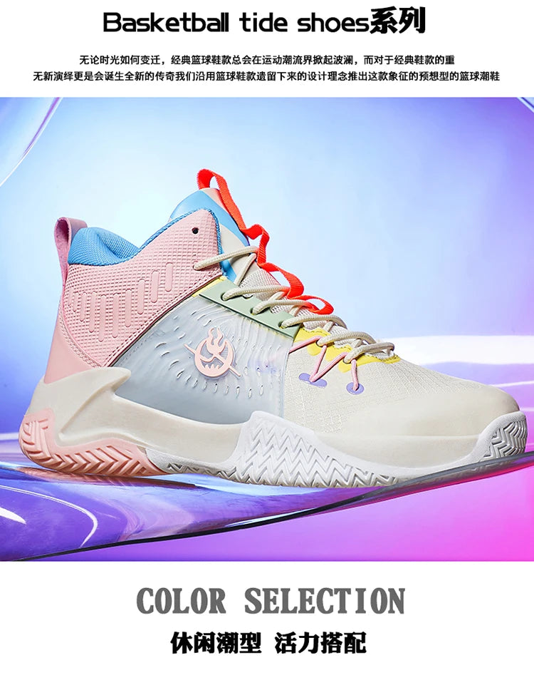 Original Men Womens Mid-Top Basketball Sneakers Cushioning Sports Shoes Shock Absorbing Anti-Slip Basket Shoes Unisex Size 36-45
