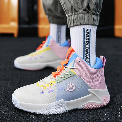 Original Men Womens Mid-Top Basketball Sneakers Cushioning Sports Shoes Shock Absorbing Anti-Slip Basket Shoes Unisex Size 36-45