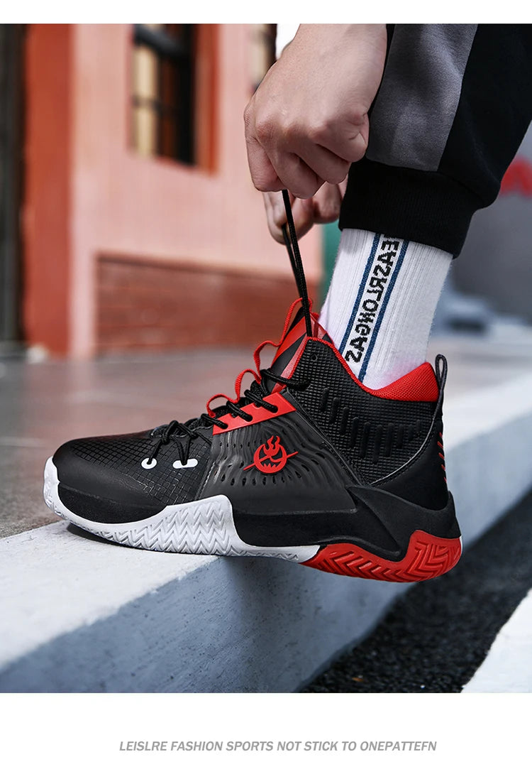 Original Men Womens Mid-Top Basketball Sneakers Cushioning Sports Shoes Shock Absorbing Anti-Slip Basket Shoes Unisex Size 36-45