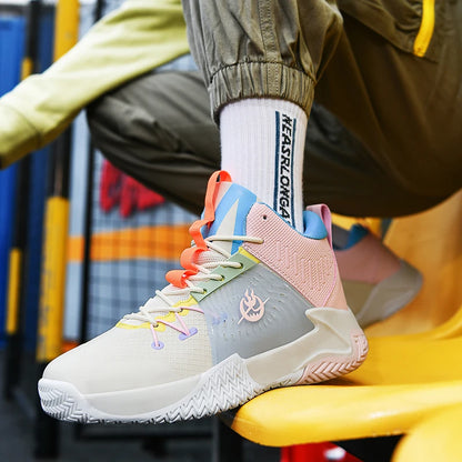 Original Men Womens Mid-Top Basketball Sneakers Cushioning Sports Shoes Shock Absorbing Anti-Slip Basket Shoes Unisex Size 36-45