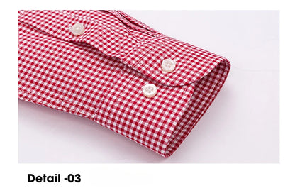 New in shirt hight-qulity100%Cotton long-sleeve shirts for men slim fit casual soft plaid tops sligle pocket houndstooth clothes