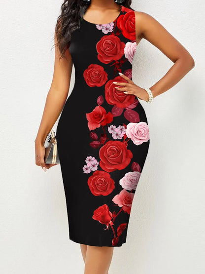 Robe à imprimé hanche enveloppée de fibres pour femmes, vêtements de printemps et d'été, nouvelle mode