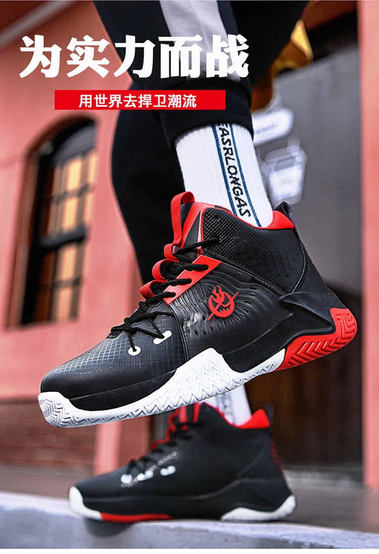 Original Men Womens Mid-Top Basketball Sneakers Cushioning Sports Shoes Shock Absorbing Anti-Slip Basket Shoes Unisex Size 36-45