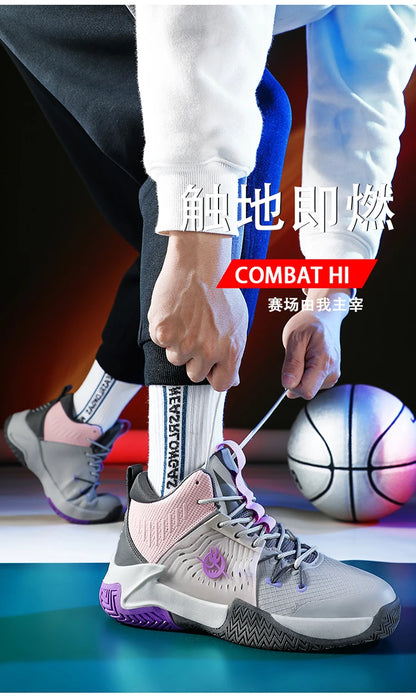 Original Men Womens Mid-Top Basketball Sneakers Cushioning Sports Shoes Shock Absorbing Anti-Slip Basket Shoes Unisex Size 36-45