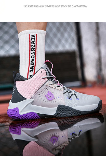 Original Men Womens Mid-Top Basketball Sneakers Cushioning Sports Shoes Shock Absorbing Anti-Slip Basket Shoes Unisex Size 36-45