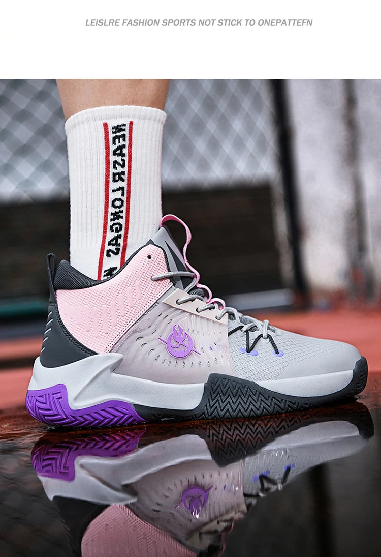 Original Men Womens Mid-Top Basketball Sneakers Cushioning Sports Shoes Shock Absorbing Anti-Slip Basket Shoes Unisex Size 36-45