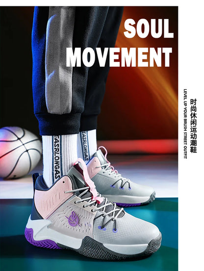 Original Men Womens Mid-Top Basketball Sneakers Cushioning Sports Shoes Shock Absorbing Anti-Slip Basket Shoes Unisex Size 36-45