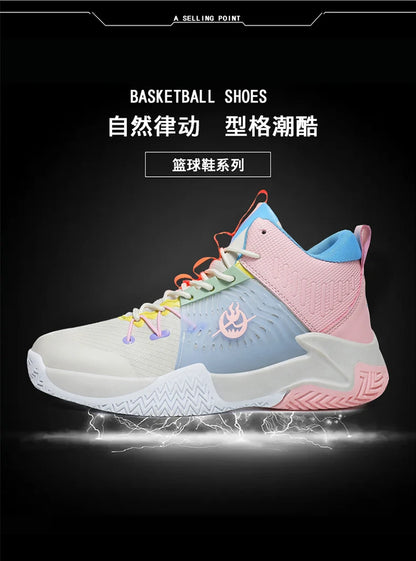Original Men Womens Mid-Top Basketball Sneakers Cushioning Sports Shoes Shock Absorbing Anti-Slip Basket Shoes Unisex Size 36-45
