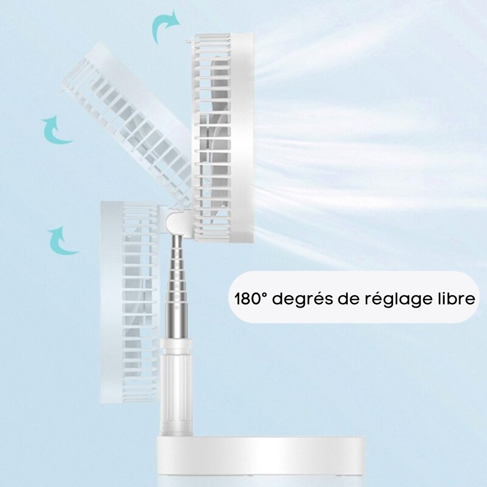 FoldAir - Ventilateur portable rétractable sans fil (CJ) - HARMONIA STYLE