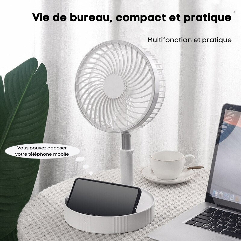 FoldAir - Ventilateur portable rétractable sans fil (CJ) - HARMONIA STYLE